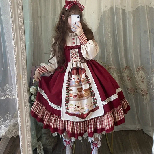 Plaid Lace Ruffle Lolita Dress