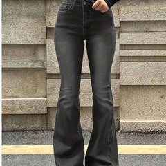 High Waist Black Flare Jeans