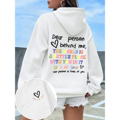 Colored Letter Fleece Hoodie