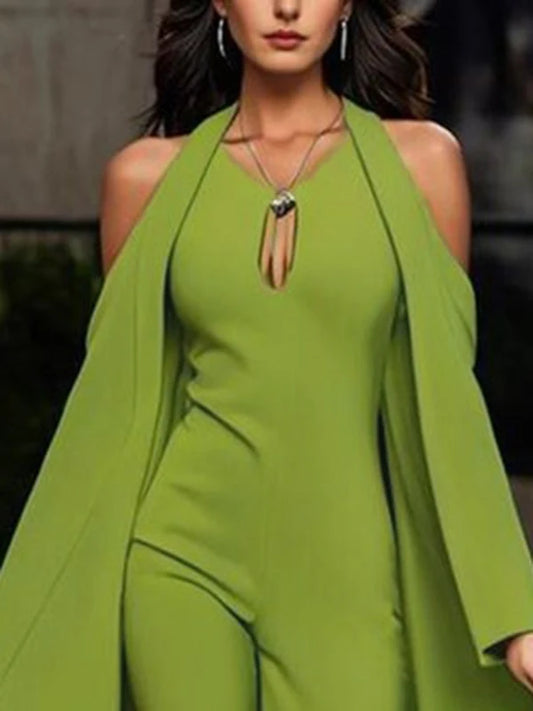 Elegant Cold Shoulder Batwing Jumpsuit