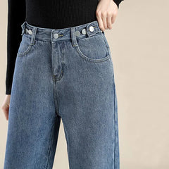 High Waist Fleece Jeans