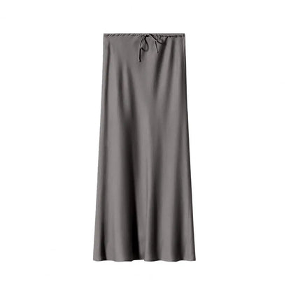 High Waist Satin Maxi Skirt