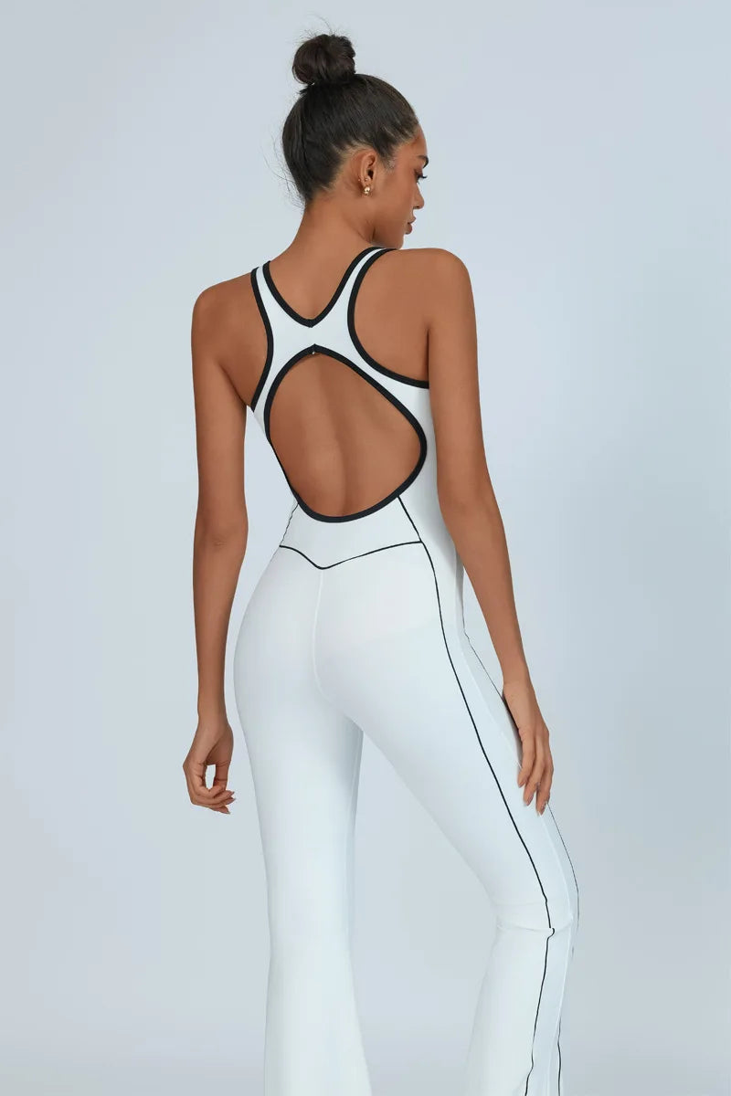 Backless Flare Yoga Jumpsuit