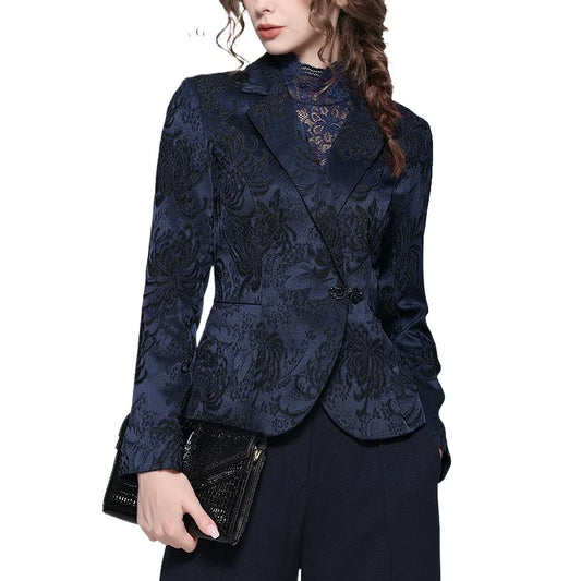 Jacquard Slim Short Blazer