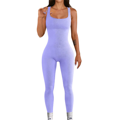 Sleeveless U-Neck Bodycon Jumpsuit