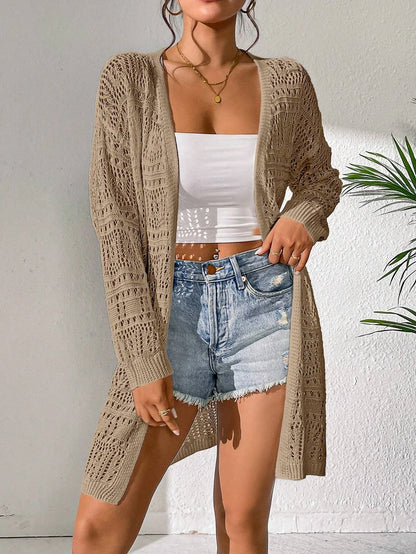 Loose Mid-Length Knit Cardigan