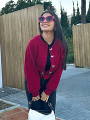 O-Neck Solid Knit Cardigan