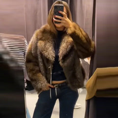 Faux Fur Patchwork Jacket