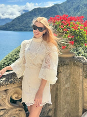 Hollow Out Lace Mini Dress