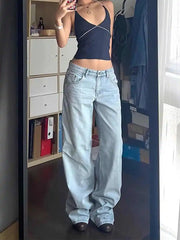 Wide Fit Blue Denim Jeans