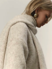 V/O-Neck Solid Knit Sweater