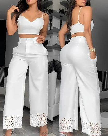 V Neck Cami Pants Set