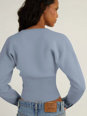 Ribbed Patchwork Knit Cardigan