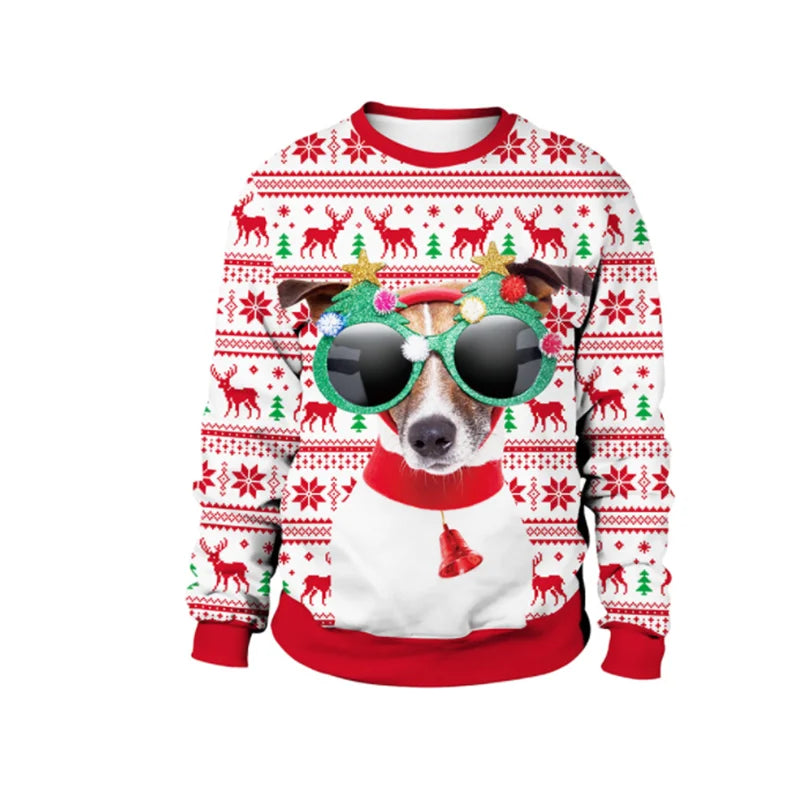 Autumn Winter Christmas Print Jumper
