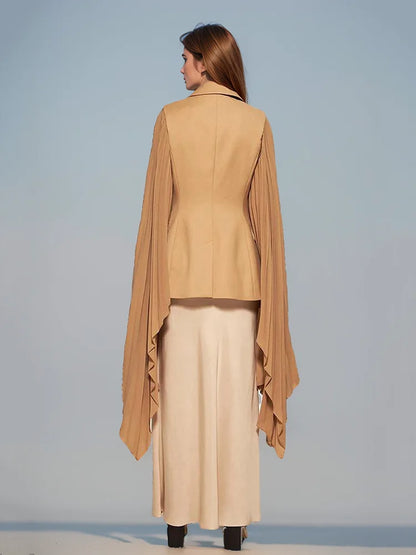 Asymmetric Pleated Blazer