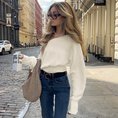 Off-Shoulder Long Sleeve Sweater