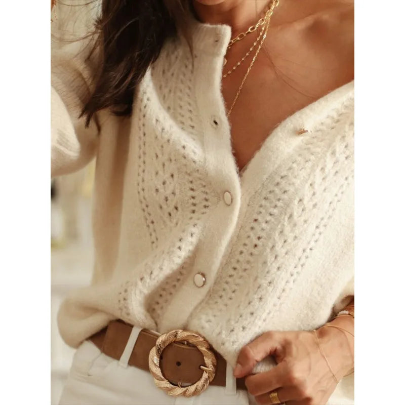Hollow Crochet Knit Cardigan