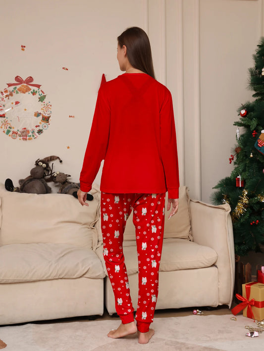 Red Polar Bear "Merry Christmas" Pajama Set
