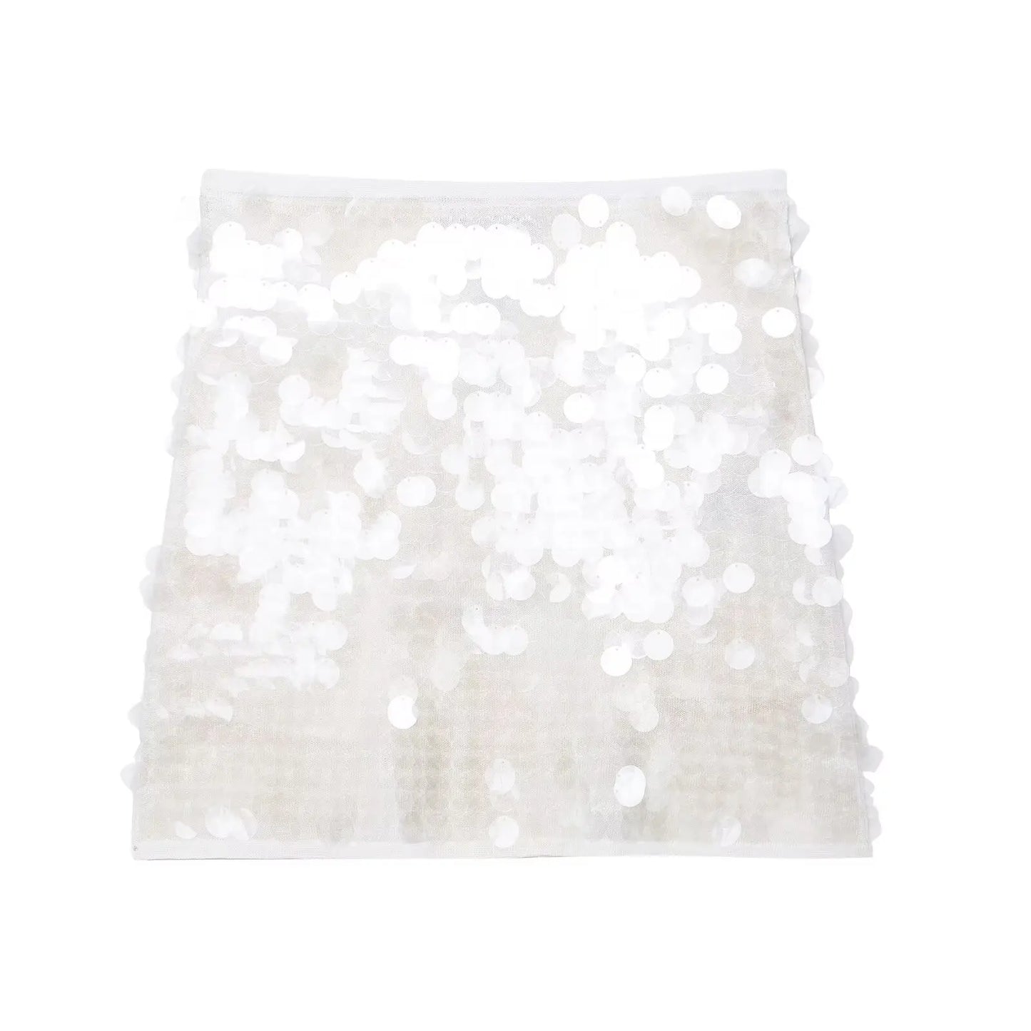 High Waist Sequin Mini Skirt