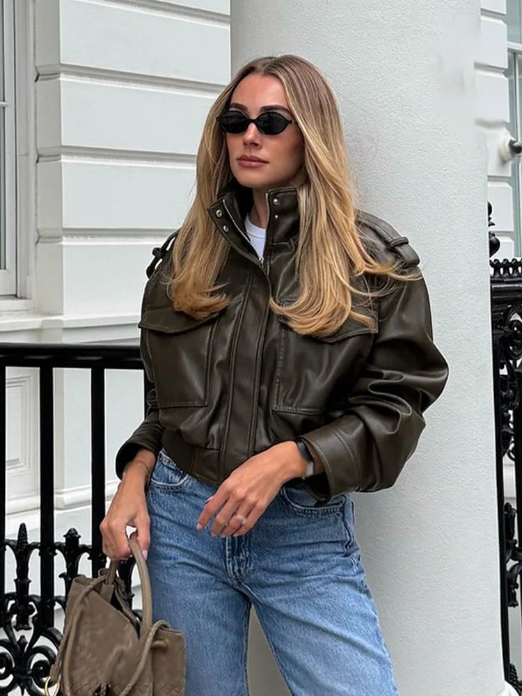 Solid Long Sleeve Streetwear Jacket