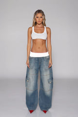 High Waist Distressed Jeans
