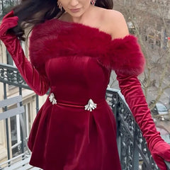 Strapless High Waist Mini Dress