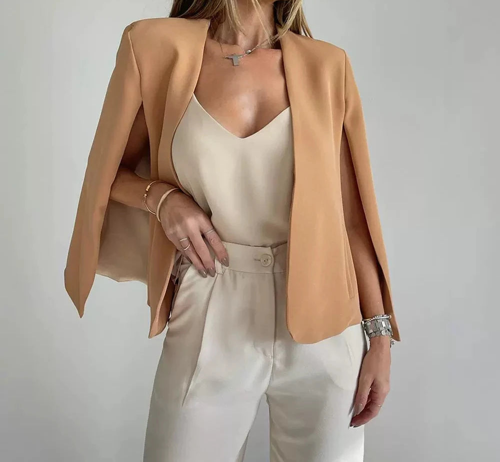 Cape Sleeve Open Front Blazer