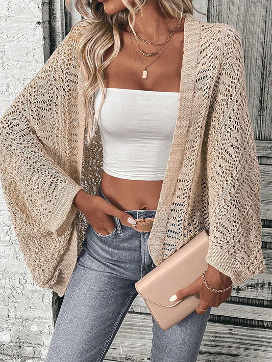 Front Open Batwing Knit Cardigan