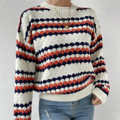 Striped O-Neck Knit Sweater