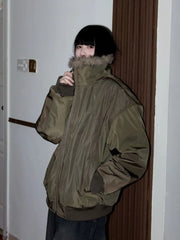 Fur Collar Loose Hoodie Jacket