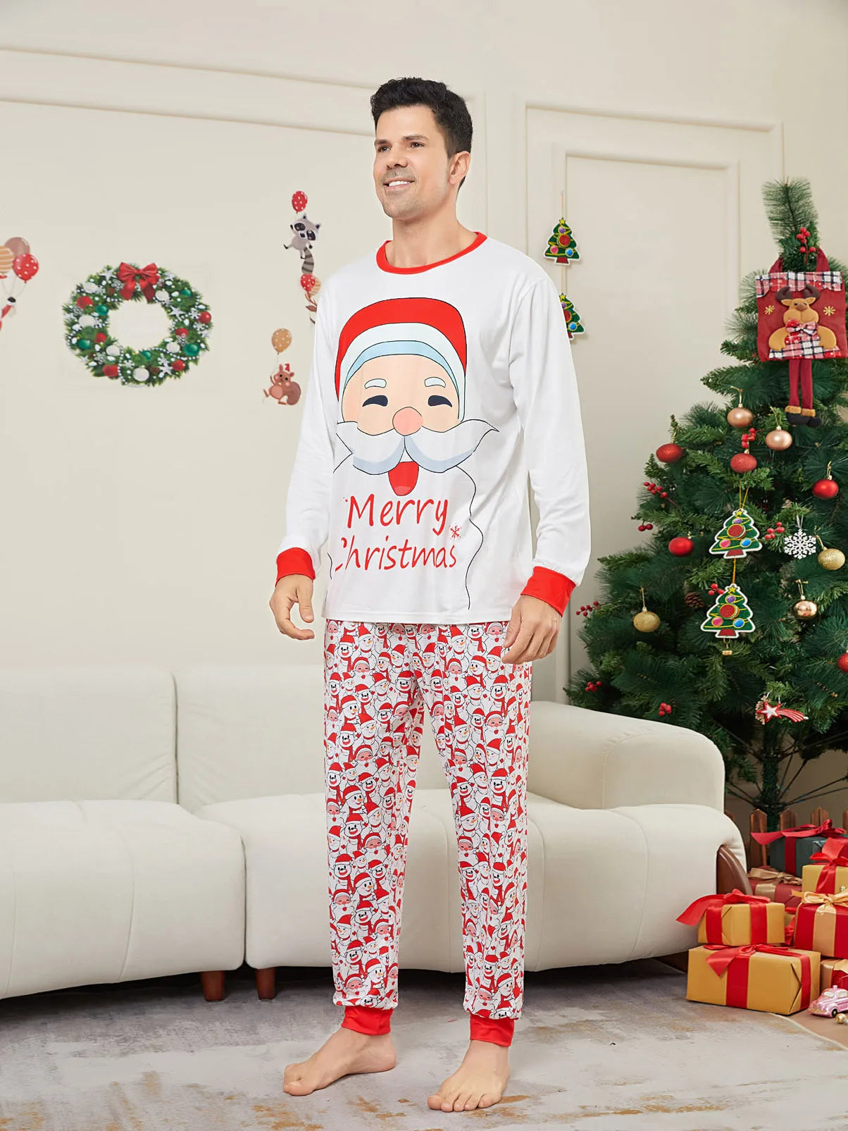 Santa Letter Print Family Pajama Set