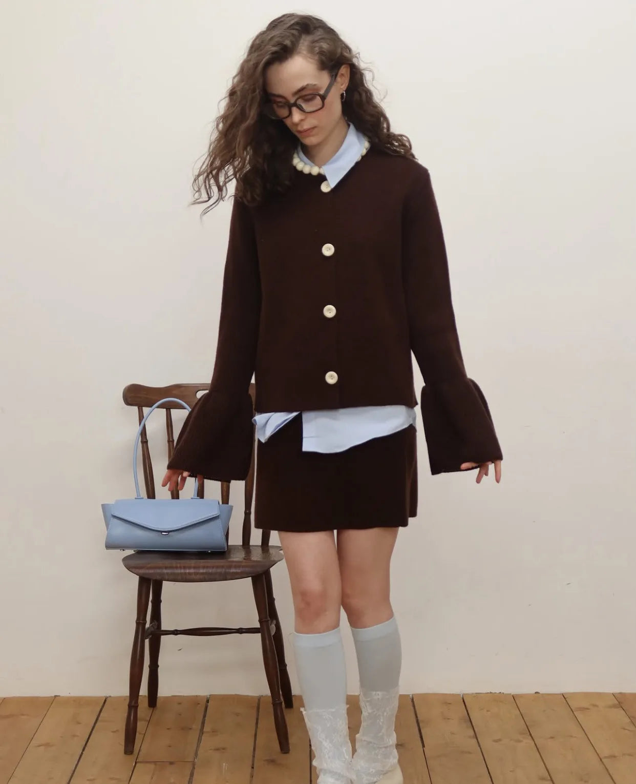 Ribbed Patchwork Knit Cardigan