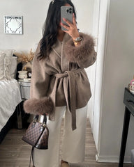 Woolen Stand Collar Coat