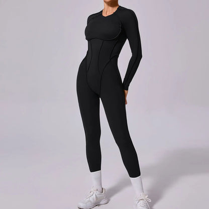 Backless Long Sleeve Yoga Jumpsuit