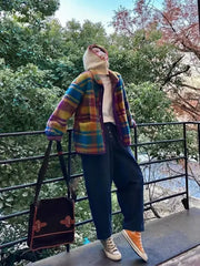 Polar Fleece Plaid Coat