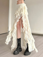 Tassel Lace Ruffle Skirt