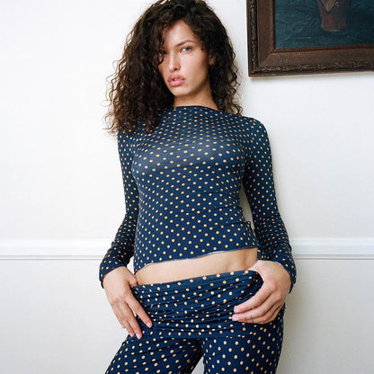 Polka Dot Top Pants Set