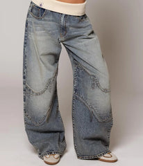 High Waist Spliced Jeans