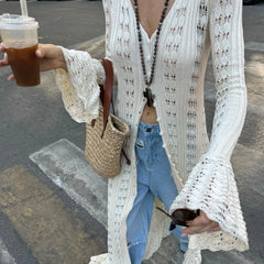 Women’s Button Front Sheer Knit Jacket