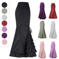 Gothic Fishtail Maxi Skirt