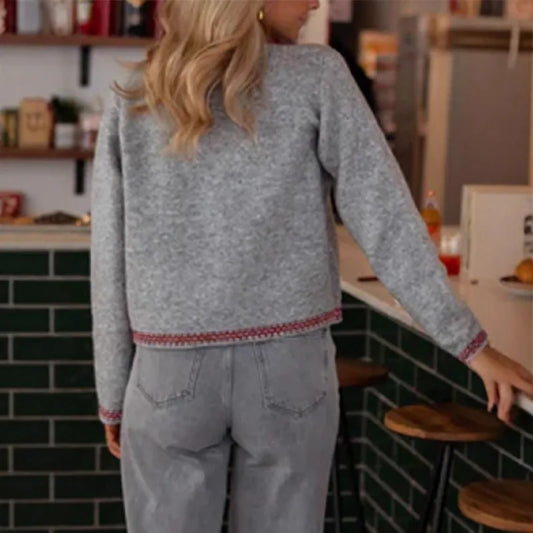 Contrasting Trim Knit Cardigan