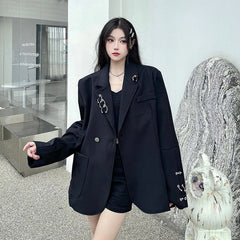 Oversized Black Streetwear Blazer