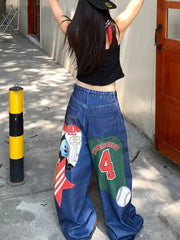 Contrast Patch Straight Jeans