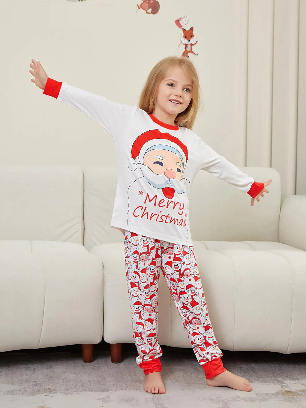 Santa Letter Print Family Pajama Set
