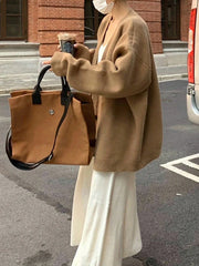 Women’s Solid Woolen Cape Coat