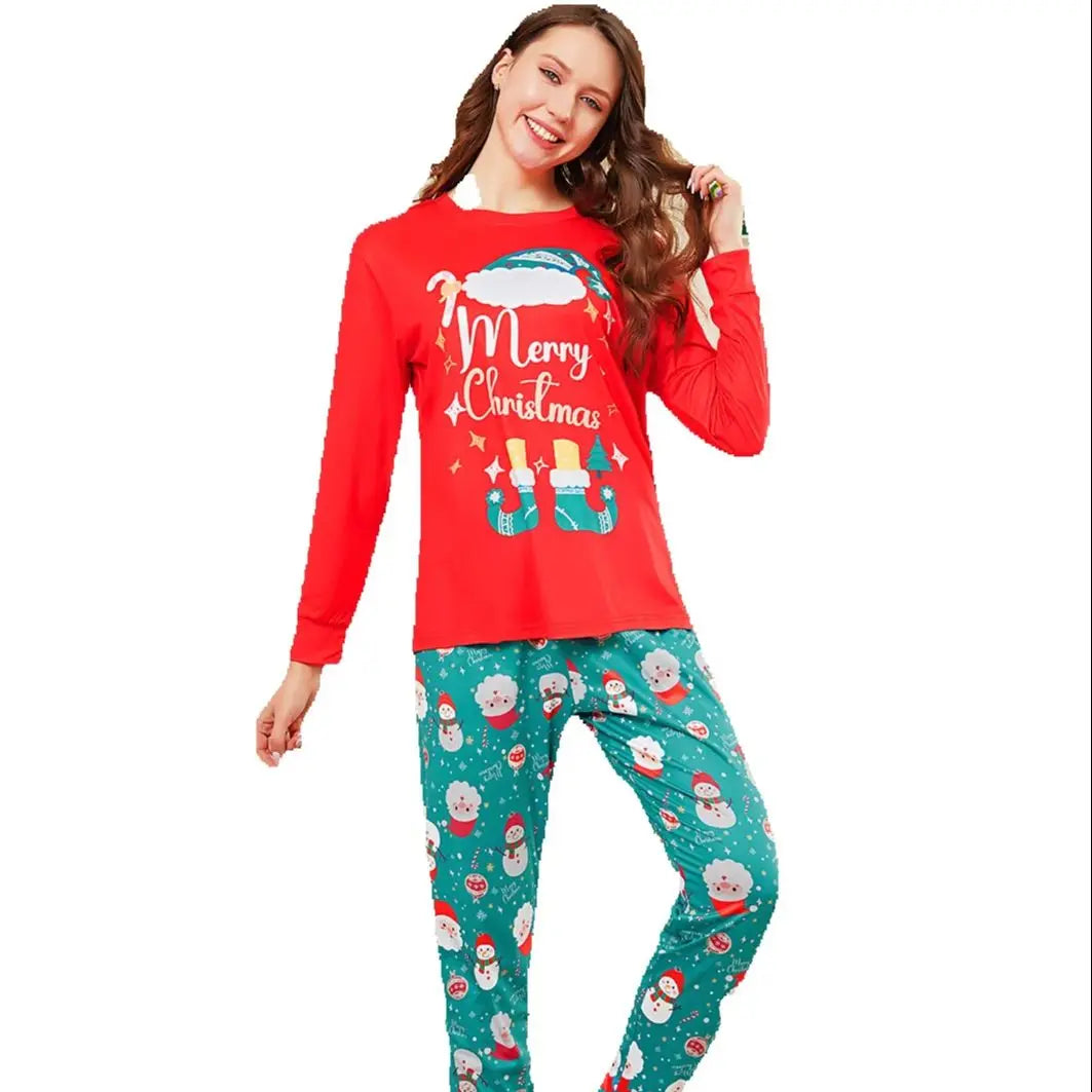 Red "Merry Christmas" Print Pajama Set