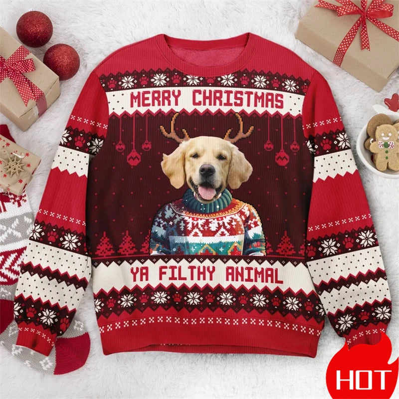Custom Photo 3D Print Ugly Christmas Sweater