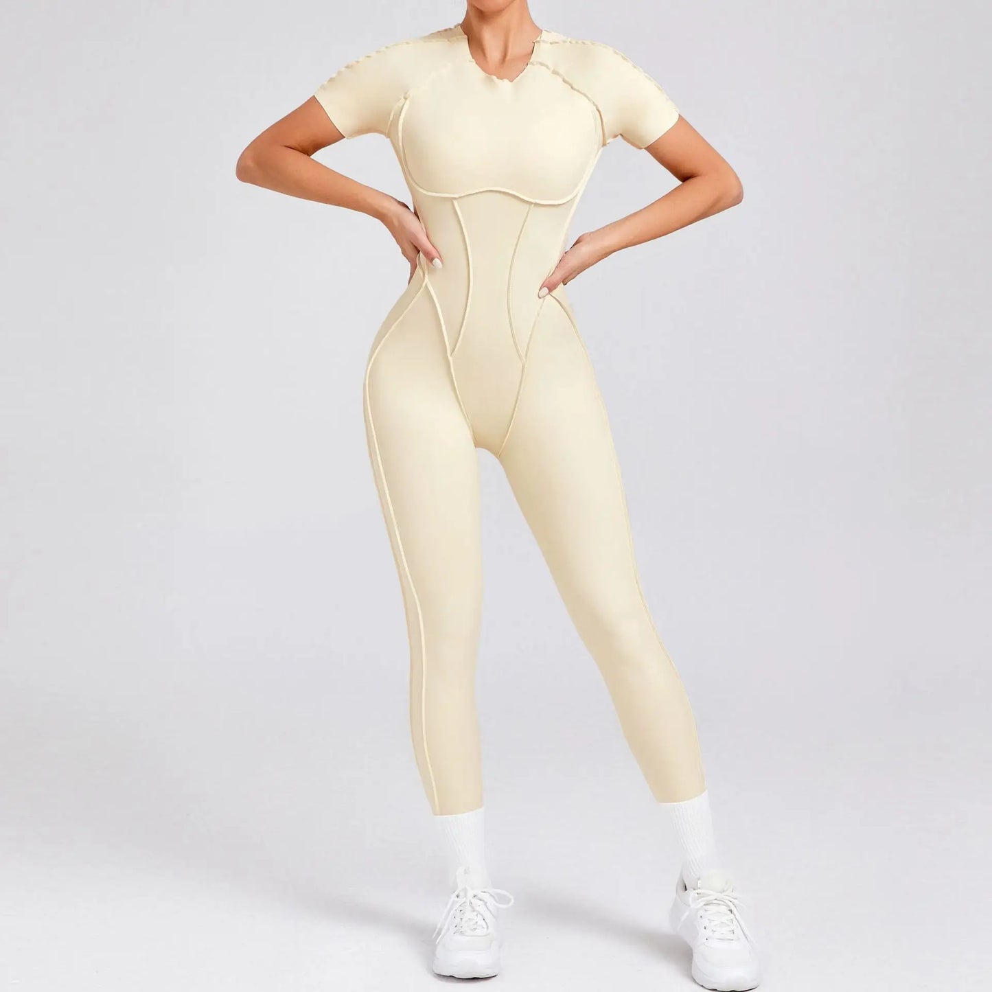 Backless Long Sleeve Yoga Jumpsuit