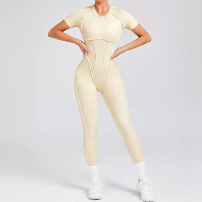 Backless Long Sleeve Yoga Jumpsuit