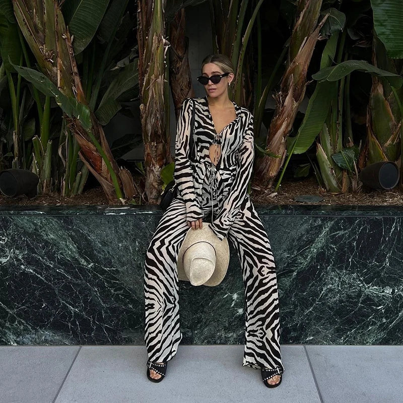 Cotton Lapel Shirt Pants Set